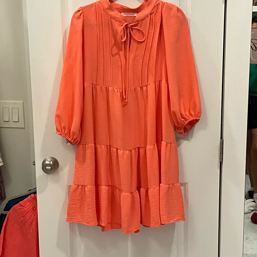 Ces Femme Coral Casual Dress